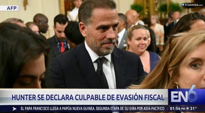 Hunter Biden, hijo del presidente estadounidense Joe Biden, se declaró culpable de nueve cargos de evasión fiscal.