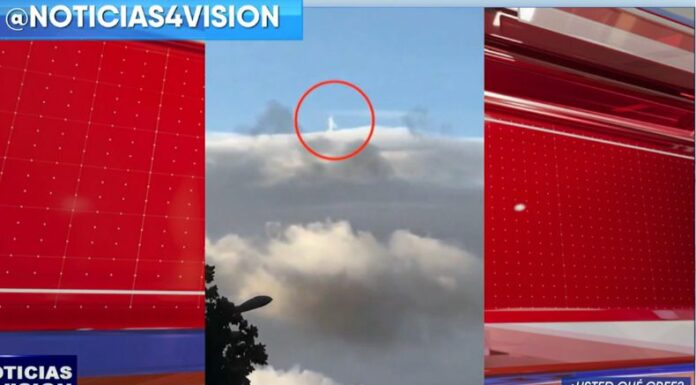 Usuarios de las redes sociales captaron por video a una figura que parece estar caminando entre las nubes.