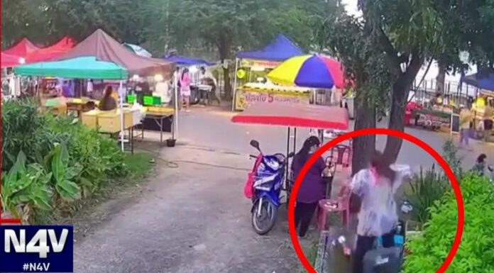 En México, dos mujeres se llevaron un gran susto, luego de que una se parara en la tapadera de un tragante y se hundiera por completo.