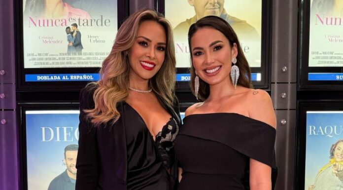 La presentadora de televisión, Luciana Sandoval se reencontra con Andrea Mariona en la premier del filme denominado, 