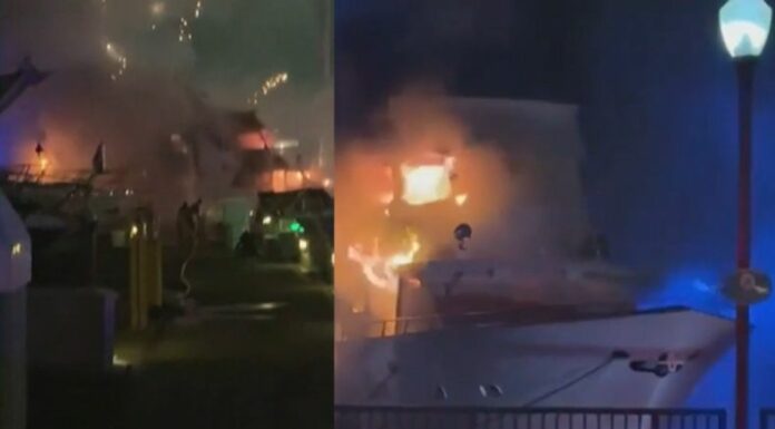 Un yate explotó en California, Estados Unidos luego de que se detonaran fuegos artificiales. La embarcación terminó hundiéndose.