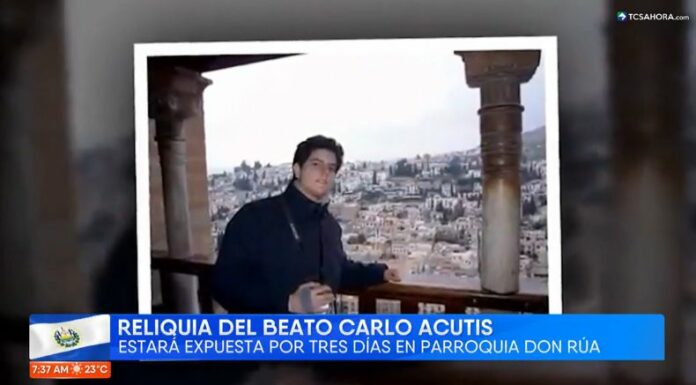 La reliquia de primer grado del beato Carlo Acutis permanecerá expuesta desde hoy, viernes 20 hasta el próximo domingo 22 de septiembre.