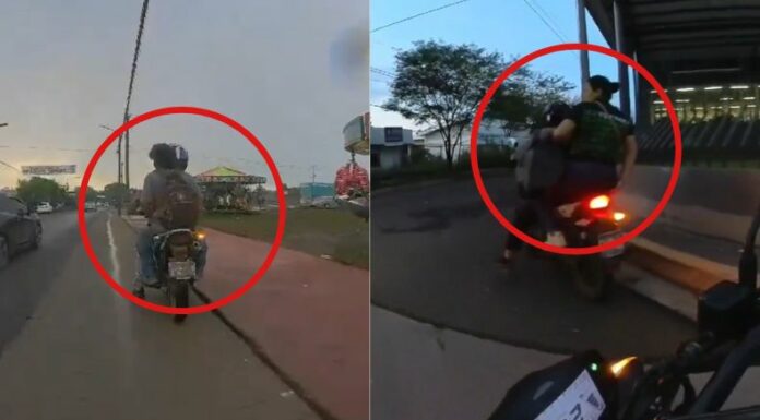 Gestores del VMT sorprendió a dos motociclistas en diferentes puntos que sus acompañantes no portaban los cascos.