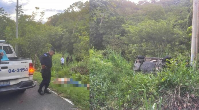 A la altura de la colonia Las Delicias, San Pablo Tacachico un fatal accidente de tránsito cobró la vida de una mujer.