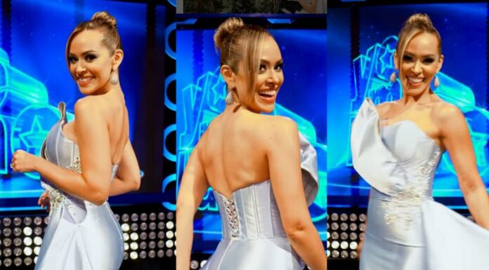 Luciana Sandoval, impacta con sus espectaculares vestidos que utiliza en cada programa de 