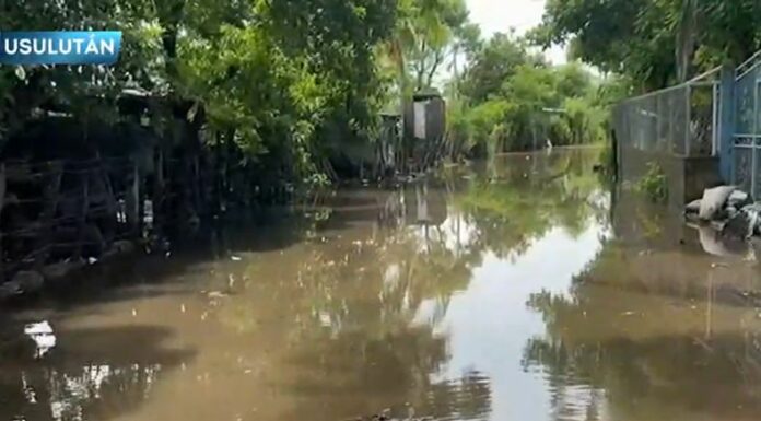 Bajo el agua, así están la comunidades de Puerto Parada en Usulután. Esta situación se debe al desbordamiento del Río Grande.