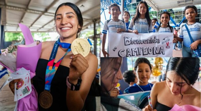 La patinadora Ivonne Nóchez llegó al país este martes con el metal dorado conseguido en los World Skate Games 2024.