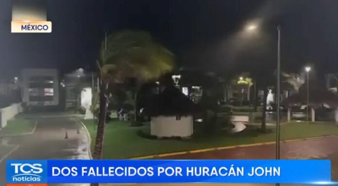 El paso del huracán John, ahora convertido en tormenta tropical, dejó dos muertos, según informó la gobernadora de Guerrero.