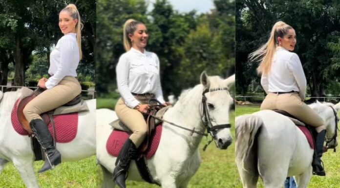 La presentadora de televisión, Larissa Graniello sorprende a su público de las redes sociales tras montar a caballo