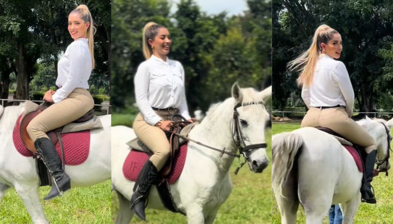 La presentadora de televisión, Larissa Graniello sorprende a su público de las redes sociales tras montar a caballo