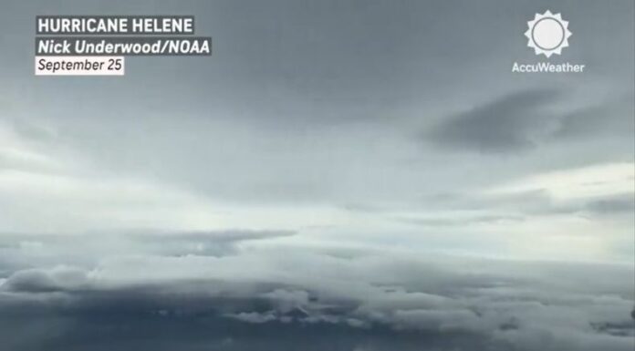Por medio de un vuelo en avión, ya se tienen las primeras imágenes desde el aire, sobre cómo se ve el ojo del huracán Helene.