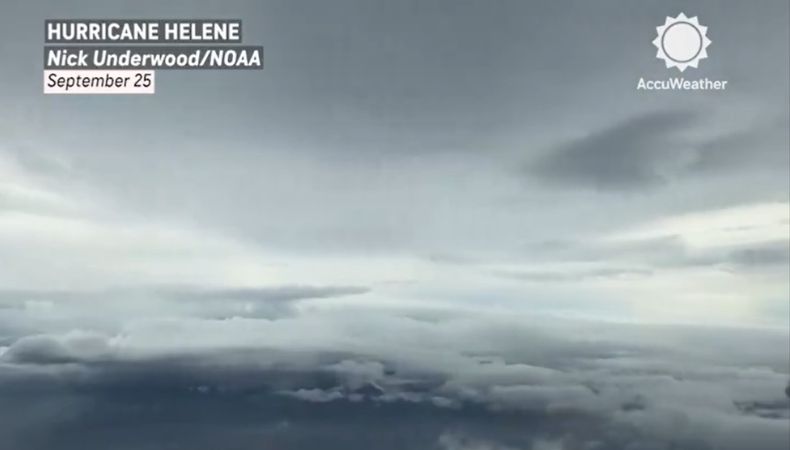 Por medio de un vuelo en avión, ya se tienen las primeras imágenes desde el aire, sobre cómo se ve el ojo del huracán Helene.