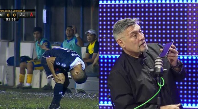 Emerson Mauricio tuvo que abandonar el partido entre Municipal Limeño-Alianza luego de un pinchazo en la rodilla derecha.