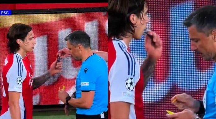 Calafiori se volvió tendencia luego que aparéntensete utilizara un vaporizador durante el Arsenal-PSG.