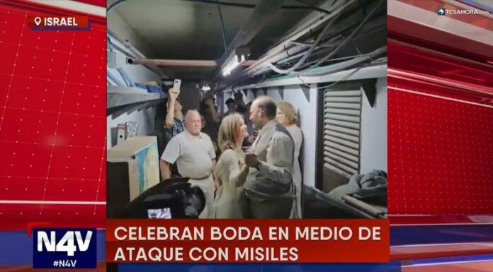 Una pareja israelí trasladó su primer baile de boda hasta un búnker subterráneo para evitar los misiles balísticos lanzados por Irán.