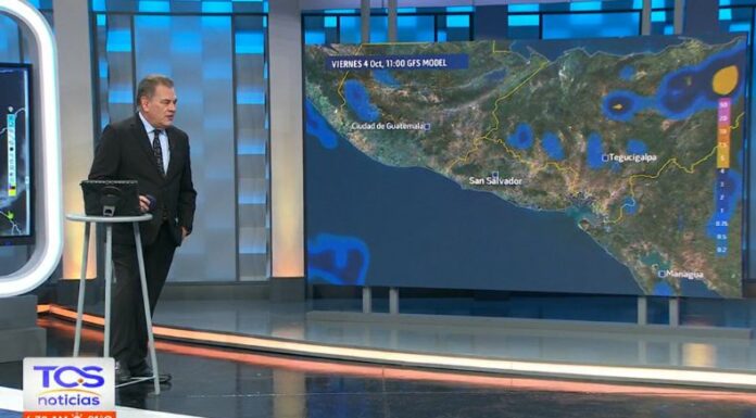 El ingeniero Moisés Urbina recalcó que este día continuarán las lluvias puntuales en diferentes puntos del país.