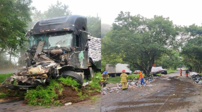 Un aparatoso accidente de tránsito se registró esta mañana en las cercanías del mirador de San Vicente.
