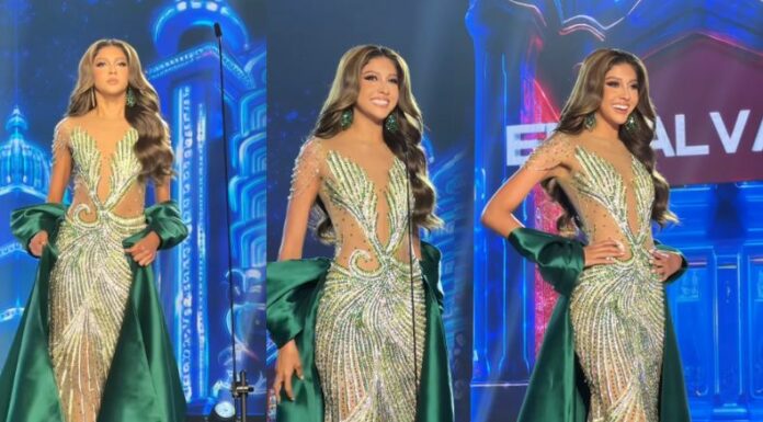 Sofía Córdova, quien es la representante del país en el concurso de belleza, sufrió percance mientras realizaba la pasarela en traje de gala.