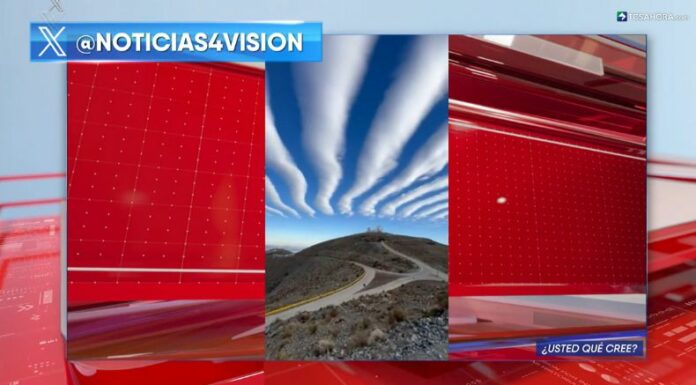 En redes sociales circula un video que muestra la extraña forma lineal que se observó recientemente en las nubes del desierto de Atacama.