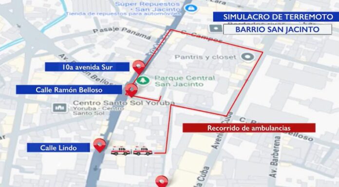 Este lunes 7 de octubre, cerrarán las calles del Barrio San Jacinto en la mañana, debido a un simulacro de terremoto.