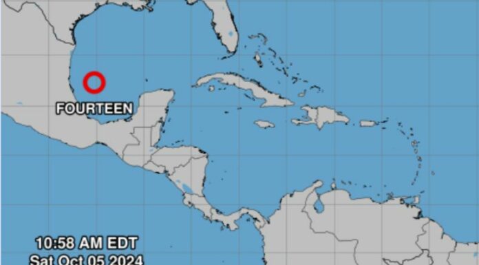 De acuerdo con el Centro Nacional de Huracanes, la formación de la depresión número 14 afectará al Golfo de México y las costas de Florida.