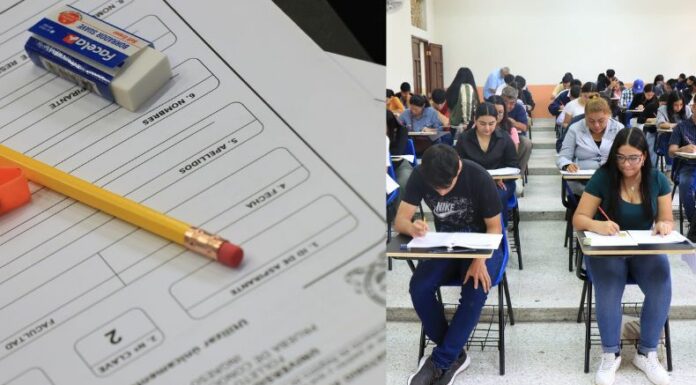 Más de 14 mil estudiantes se someten a la prueba de conocimiento y admisión para el año académico 2025 en la Universidad de El Salvador.