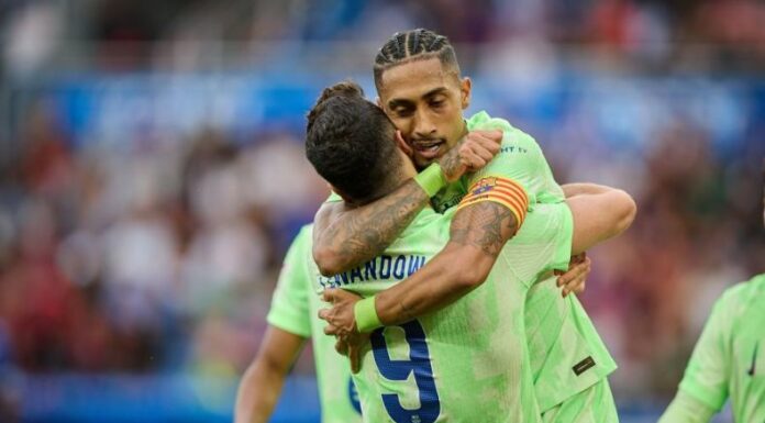 Barcelona necesitó de media hora de mucha lucidez tanto del polaco como del brasileño para sumar tres puntos antes del parón por Fecha FIFA.