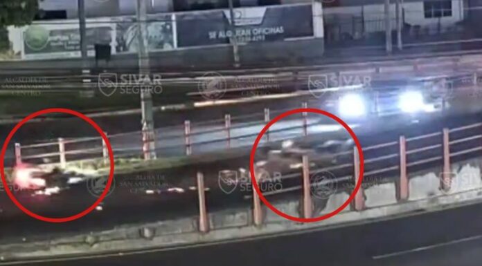 Un nuevo caso de accidente en motociclistas fue captado por las cámaras de Sivar Seguro, instaladas sobre Los Próceres.