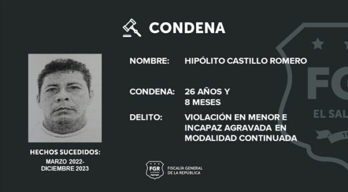 Según el reporte de la Fiscalía, el delito de violación ocurrió en Usulután entre marzo a diciembre de 2023.