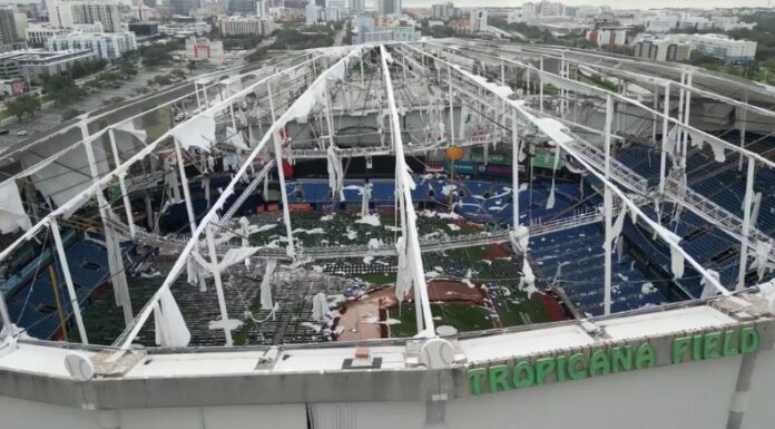 El recinto es utilizando como refugio para los rescatistas que están con la labor de ayudar a los afectados por el huracán Milton.