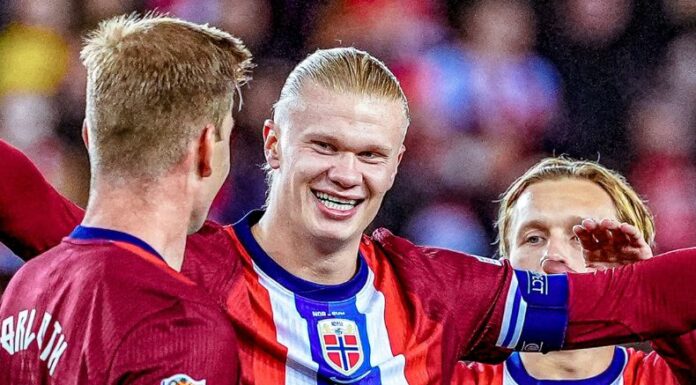 En uno de los partidos interesantes de la jornada, el conjunto de Noruega logró quedarse con un gran triunfo, y Haaland con el título de goleador histórico de su país.