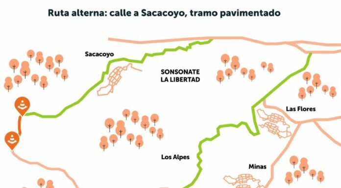 El Fondo de Conservación Vial (Fovial) reportó paso restringido en la calle desde Sacacoyo hacia Tepecoyo, por trabajos de mejoramiento.