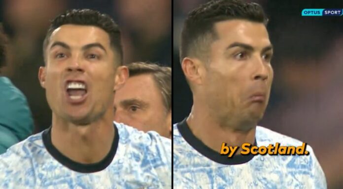 Mientras se marcha del terreno de juego, Cristiano Ronaldo protagonizó un desplante. Mira aquí su reacción con el referí.