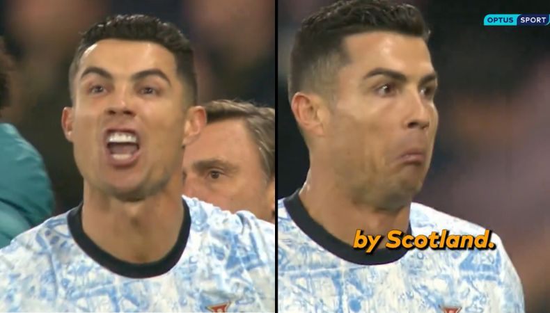 Mientras se marcha del terreno de juego, Cristiano Ronaldo protagonizó un desplante. Mira aquí su reacción con el referí.