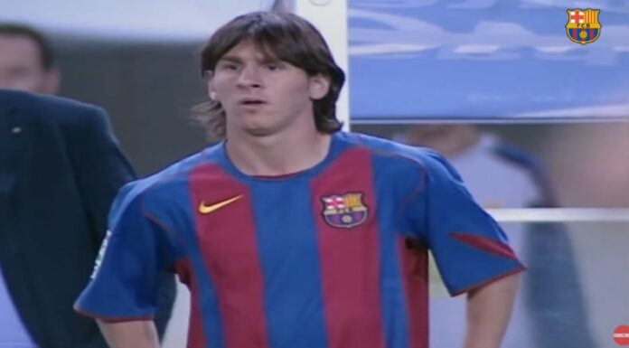 Lionel Messi jugó su primer partido oficial con la camiseta azulgrana en un 