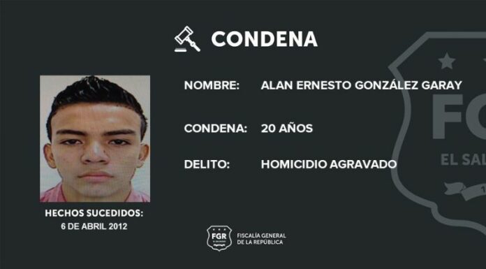La Fiscalía General de la República (FGR) informó la condena de 20 años de prisión para un hombre por el delito de homicidio agravado.