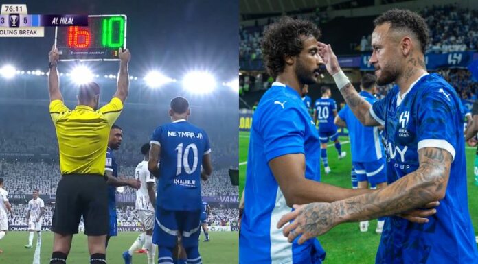 Neymar Jr jugó el último cuarto de hora del partido entre Al-Ain y Al-Hilal en la Champions Asiática.