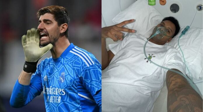 El entrenador del Real Madrid, Carlo Ancelotti, no podrá contar ni Courtois ni Rodrygo para el partido frente al Barcelona.