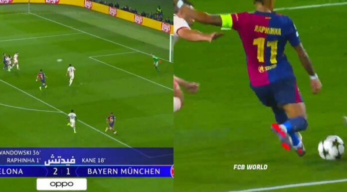 Dos goles de Raphinha son vitales para que el Barcelona tenga un triunfo momentáneo en casa.