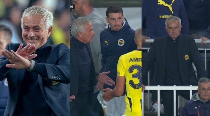 José Mourinho robó cámara en el partido entre Fenerbahce y Manchester United. Hasta acabó expulsado.