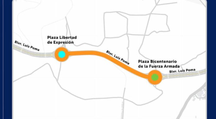 El Viceministerio de Transporte (VMT) informó que a partir de mañana habrá restricción vehicular en el bulevar Luis Poma.