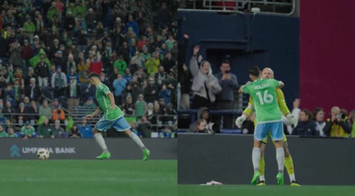 Alex Roldán convirtió el penal que le permite al Seattle Sounders ganar el primer partido de la serie ante el Houston Dynamo.