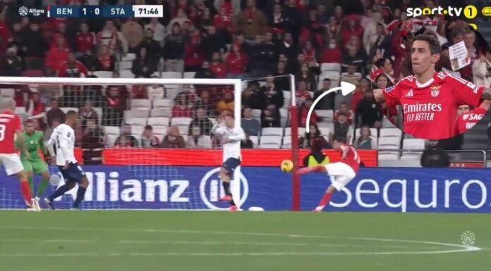 Este gol de Ángel Di María fue espectacular y le permitió a su equipo sacar un triunfo en la Copa de Portugal.