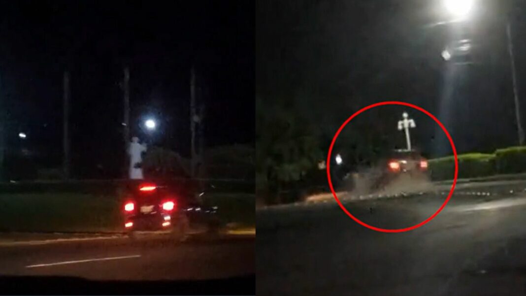 La excesiva velocidad casi le cuesta la vida a un conductor que se accidentó en una de las calles de Santa Ana.