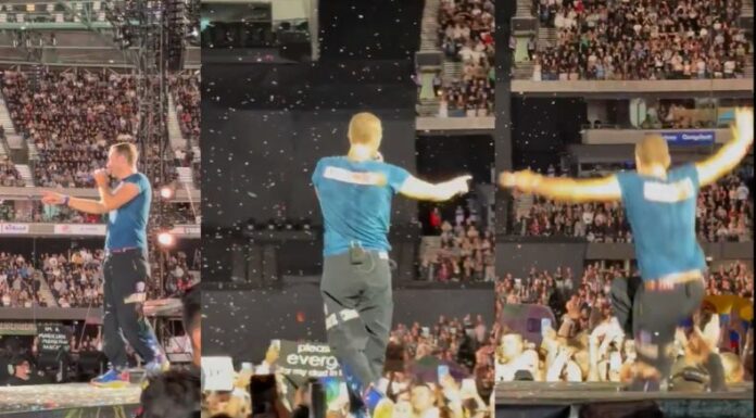 El cantante británico, Chris Martin, dejó a todos sus fans preocupados tras caerse por uno de los agujeros del escenario.