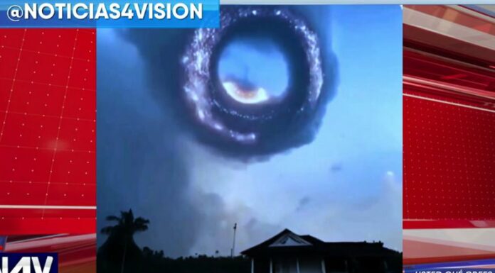 En redes sociales hicieron un viral un video en donde captan un círculo en el cielo, que comienza a iluminarse de un momento a otro.