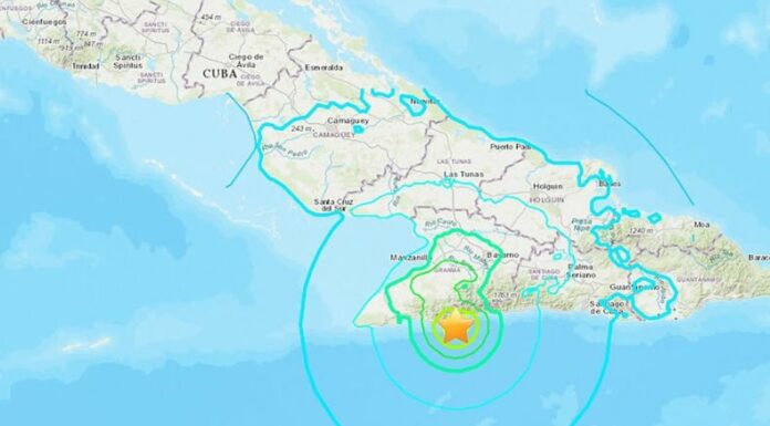 Dos fuertes sismos se percibieron este día en la costa del sur de Cuba, según informaron los geólogos estadounidenses.