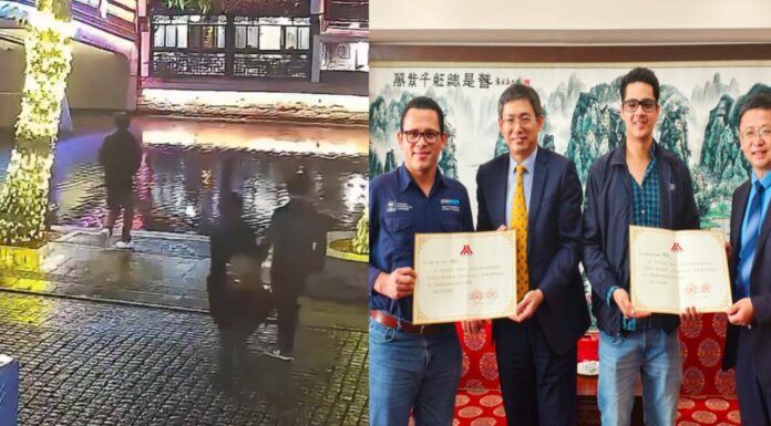 La ciudad de Wuxi, China les brindó un reconocimiento a los salvadoreños por salvar a dos personas de ese país.