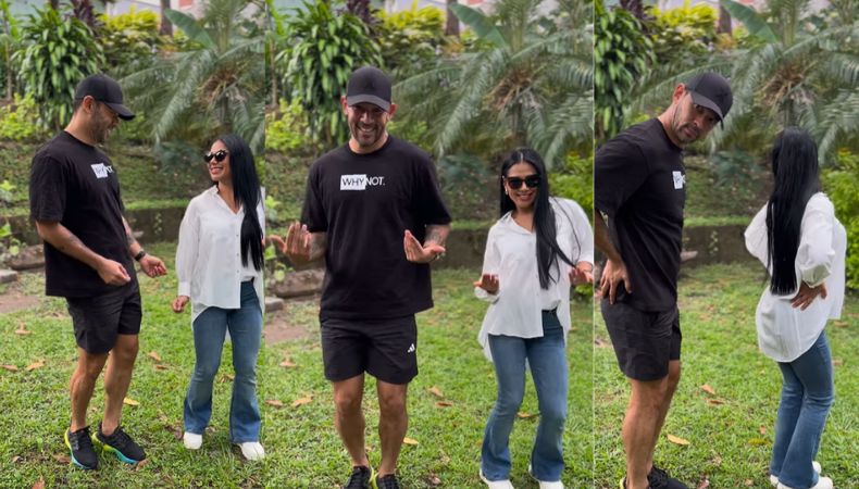 El presentador de televisión, Alex Carranza, protagoniza todo un ambiente de coreografías al lado de su amada esposa.