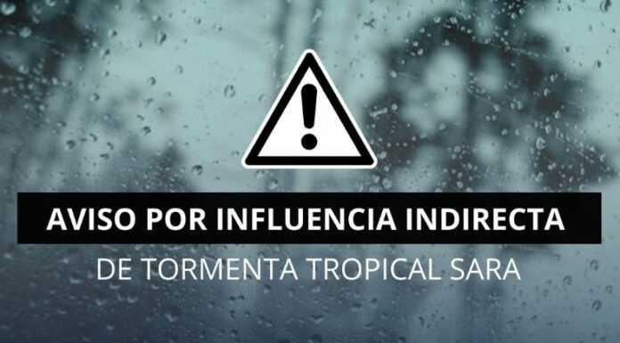 Protección Civil emitió aviso nacional por la influencia indirecta de la Tormenta Tropical Sara, que generará lluvias y tormentas.